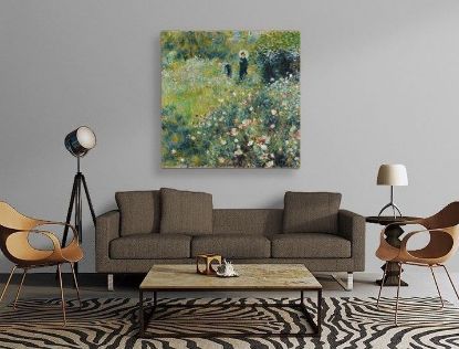 Renoir - Bahçede Şemsiyeli Kadın - Kanvas Tablo